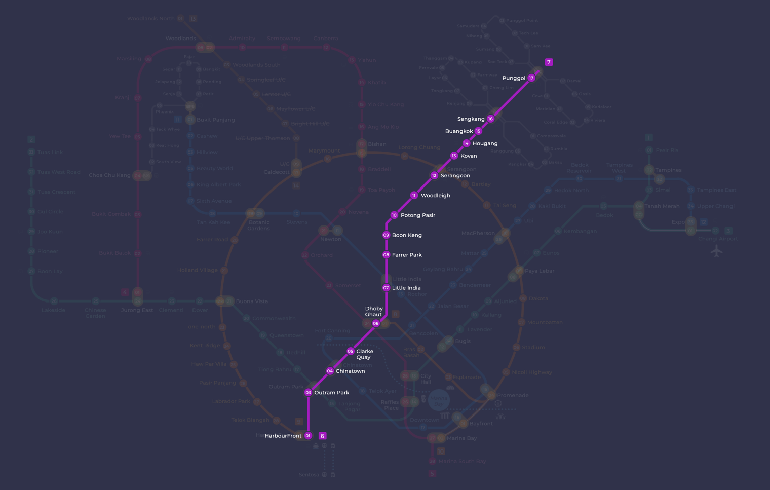 North East line highlighted