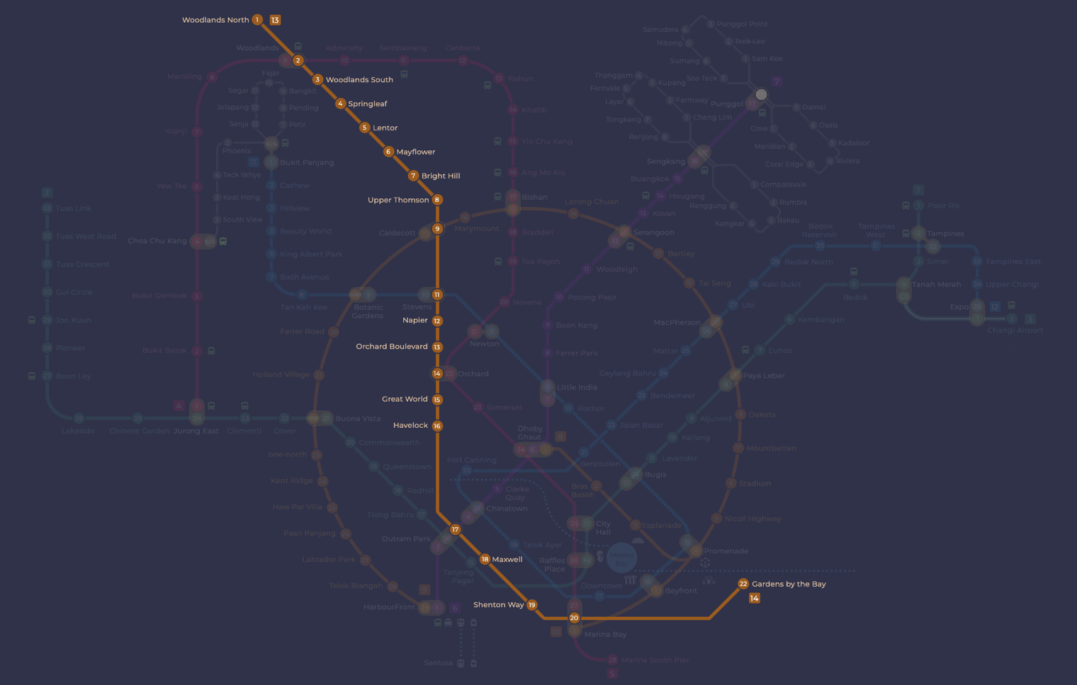 Thomson-East Coast Line - MRT Map of Singapore