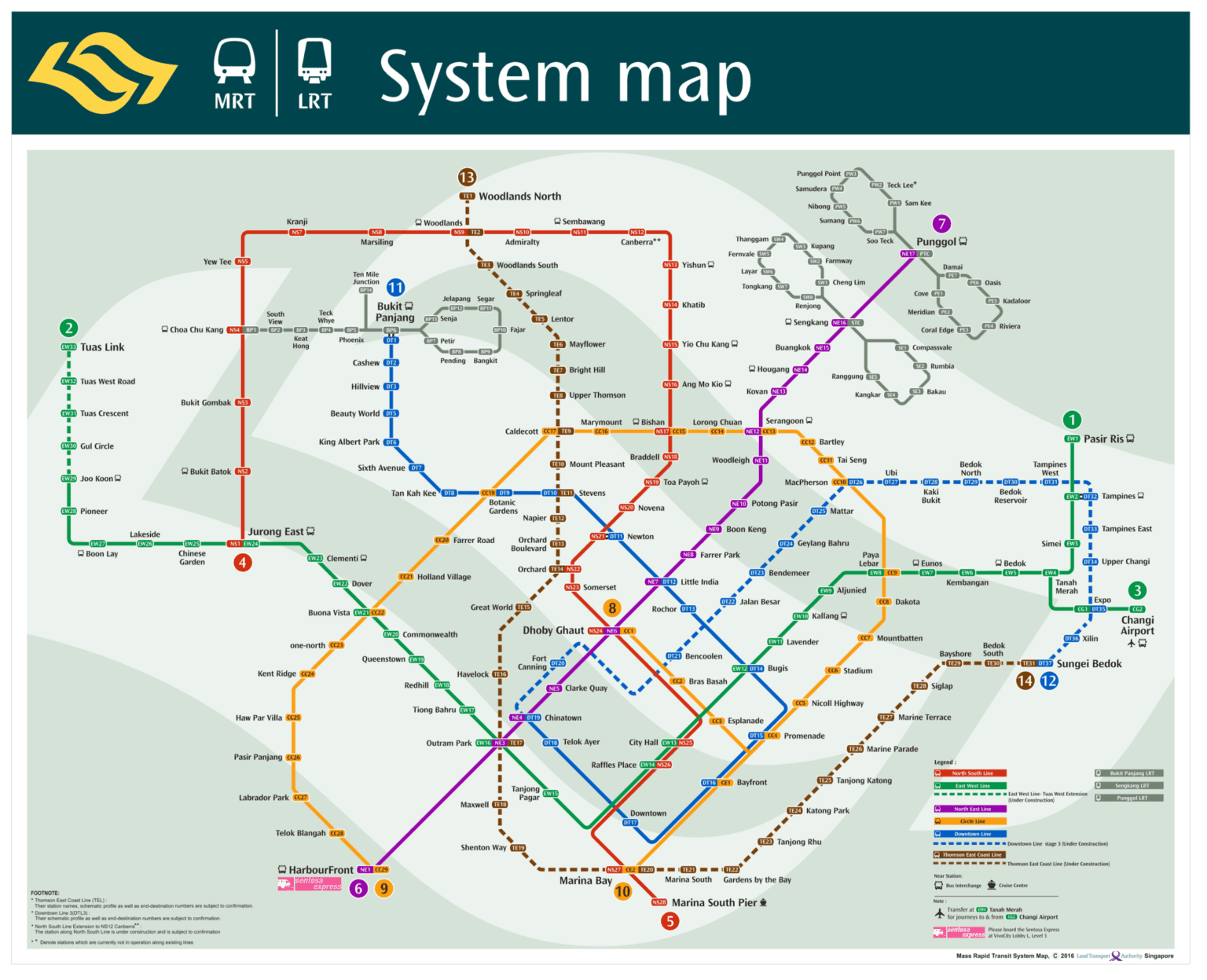 Singapore MRT Map 2016 MRT Map Of Singapore singapore-mrt-map-2016-mrt-map-of-singapore