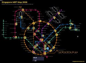 Singapore MRT map 2026 with all MRT and LRT lines and stations