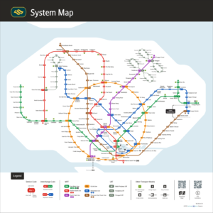 Official LTA Singapore MRT and LRT system map 2026 with the completed Circle Line