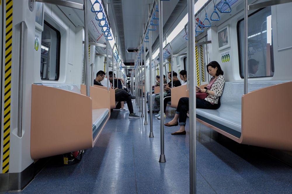 Natural light flooding the Botanic Gardens MRT station platform through a glass canopy